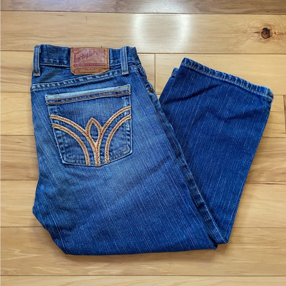 Lucky Brand Jeans Lil Paradise Cuffed Crop Womens Sz 30 Vintage Denim Capris